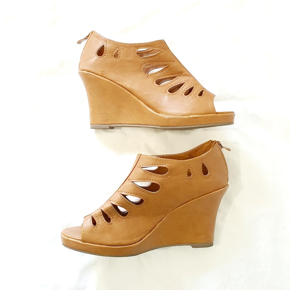 Forever Peep Top Wedge Bootie